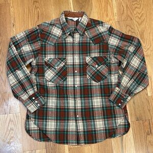 Men’s Vintage 70s Woolrich Wool Button-down Shirt, Size Large